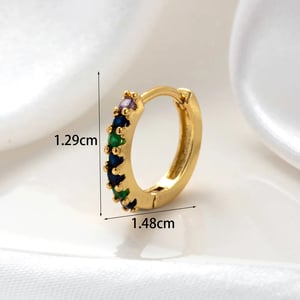 1 Piece Simple Series Copper   Gold Color Material Zircon Women's Hoop Earrings h5 